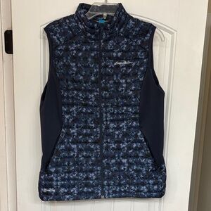 Eddie Bauer Navy Quilted Puffer Vest Womens Large